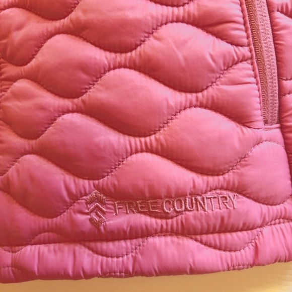 Free Country Pink Chalet Quilted Puff Vest Women's Size Small - Picture 5 of 7